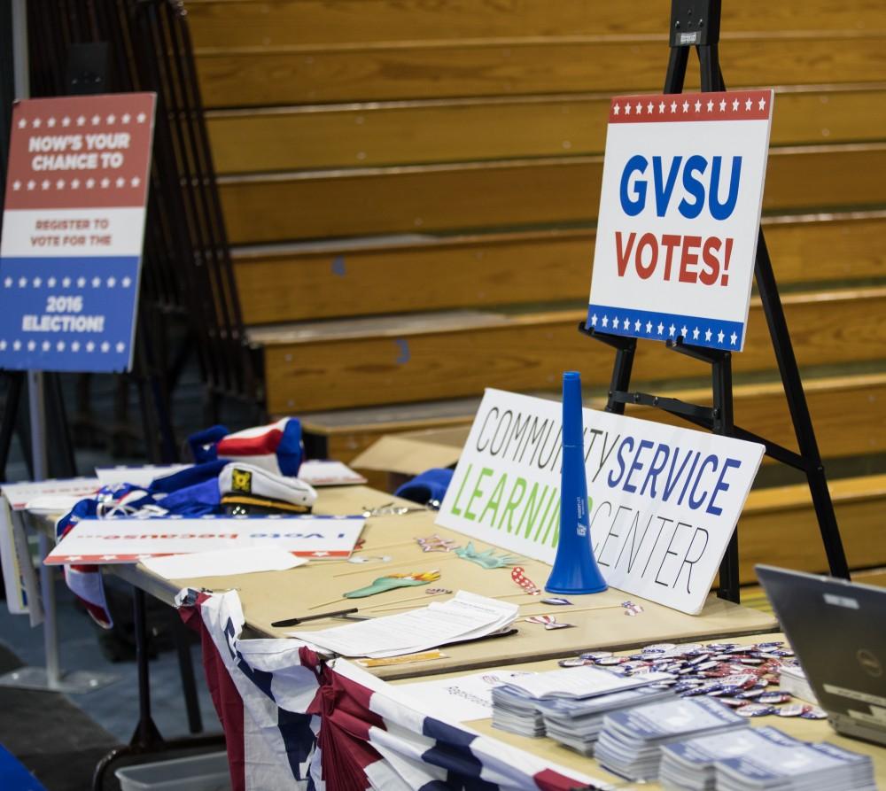 GVL/Kevin Sielaff - Student Senate hosts Rock the Vote as part of Student Civic Assembly week Friday, Sept. 30, 2016 inside the Fieldhouse Arena. 