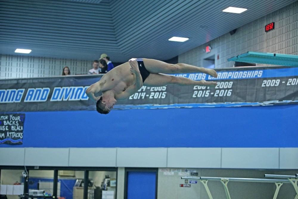 GVL / Emily Frye    
Brad Dalrymple during the Black and Blue Meet on Saturday Oct. 6, 2016. 