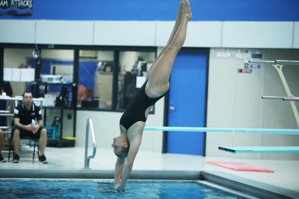 GVL / Emily Frye    
Kayla Marguardt during the Black and Blue Meet on Saturday Oct. 6, 2016.