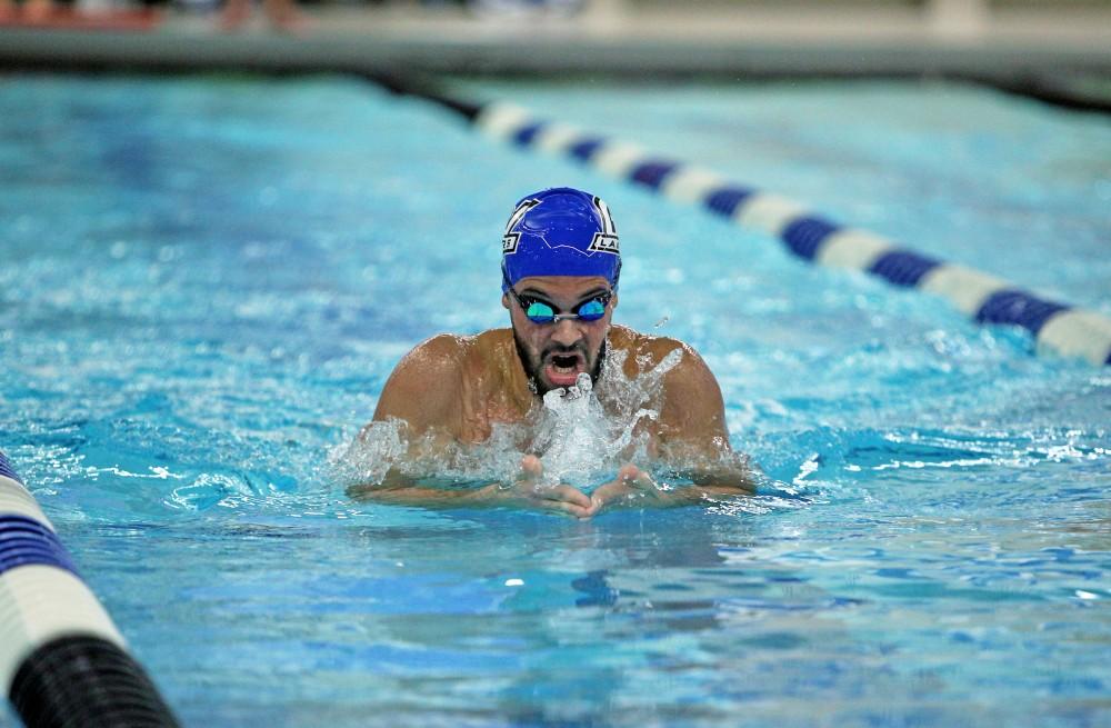 GVL / Emily Frye    
Joseba Hidalgo during the Black and Blue Meet on Saturday Oct. 6, 2016.