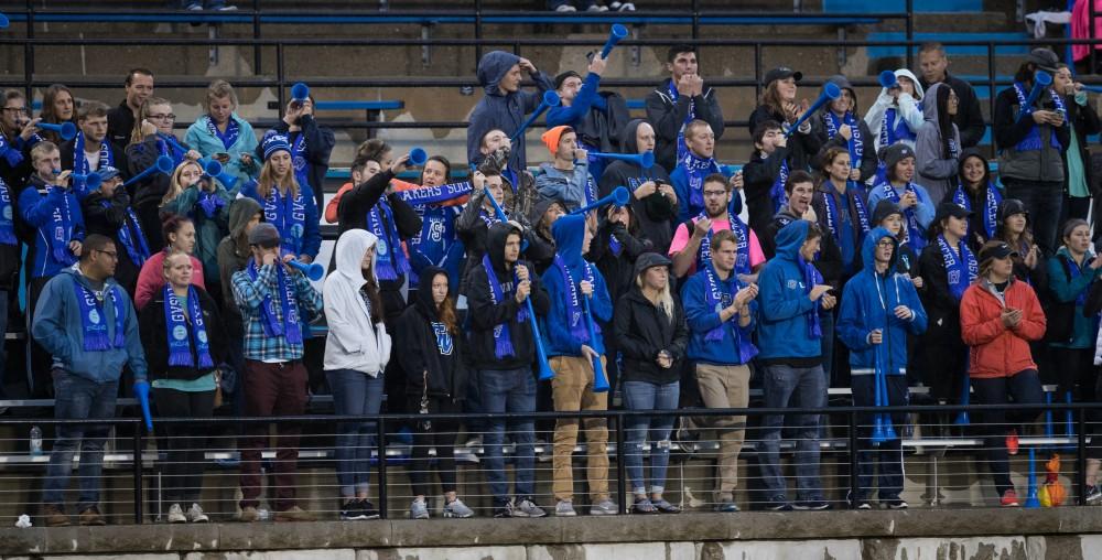 GVL/Kevin Sielaff - The Lakers square off against the Dragons of Tiffin University Friday, Sept. 30, 2016 and win with a final score of 10-0 at Lubbers Stadium.