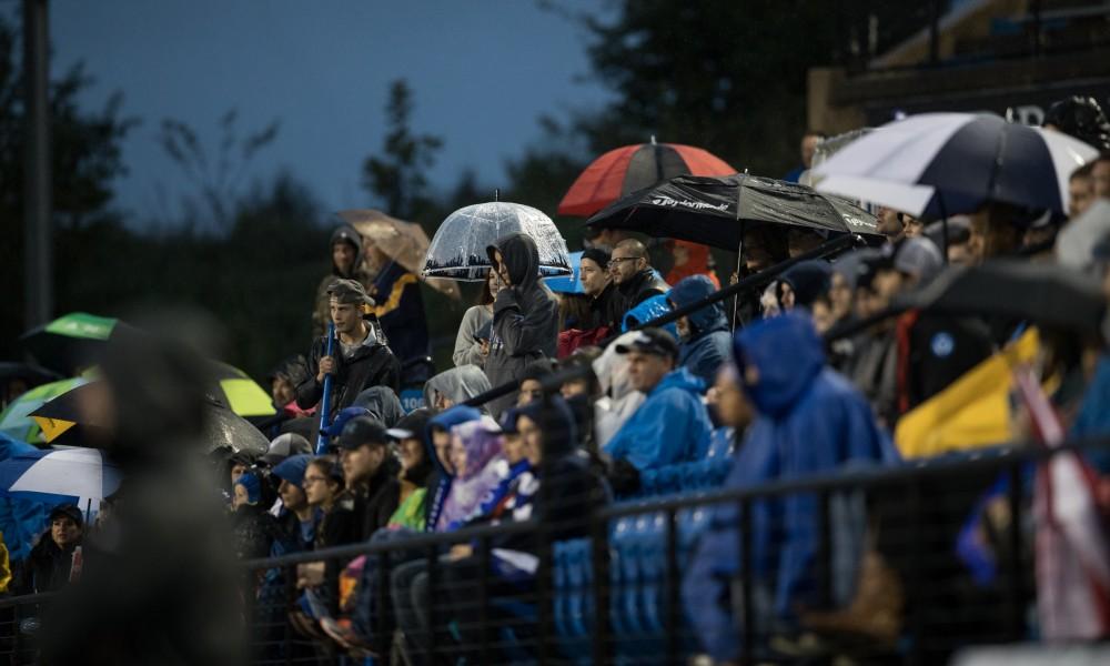 GVL/Kevin Sielaff - The Lakers square off against the Dragons of Tiffin University Friday, Sept. 30, 2016 and win with a final score of 10-0 at Lubbers Stadium.