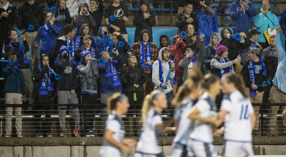 GVL/Kevin Sielaff - The Lakers square off against the Dragons of Tiffin University Friday, Sept. 30, 2016 and win with a final score of 10-0 at Lubbers Stadium.