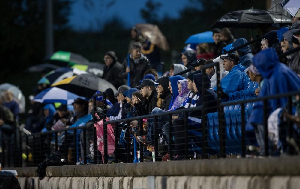 GVL/Kevin Sielaff - The Lakers square off against the Dragons of Tiffin University Friday, Sept. 30, 2016 and win with a final score of 10-0 at Lubbers Stadium.