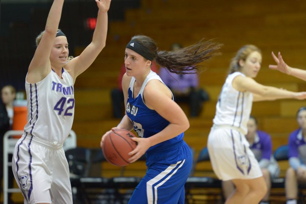 GVL / Luke Holmes - Danzel Wright (1) takes a free throw. GVSU defeated Trinity Christian on Friday, Nov. 18, 2016. 