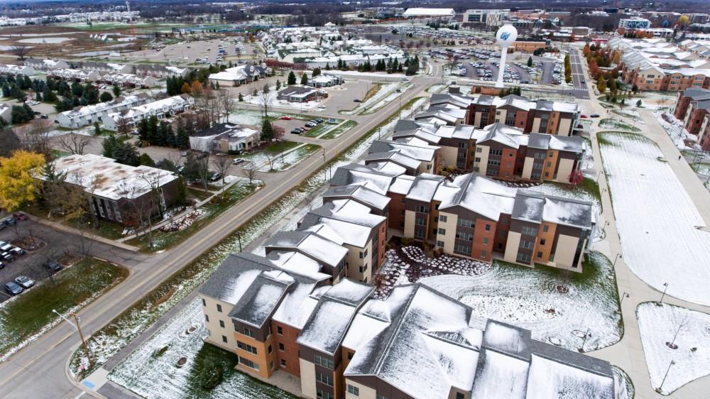 GVL/Kevin Sielaff - Grand Valley's South Apartments as seen from above on Sunday, Nov. 20, 2016.