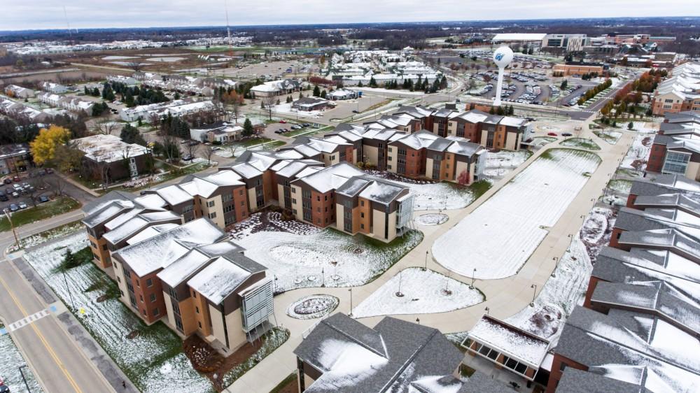 GVL/Kevin Sielaff - Grand Valley's South Apartments as seen from above on Sunday, Nov. 20, 2016.