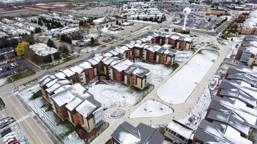 GVL/Kevin Sielaff - Grand Valley's South Apartments as seen from above on Sunday, Nov. 20, 2016.