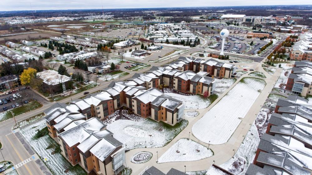 GVL/Kevin Sielaff - Grand Valley's South Apartments as seen from above on Sunday, Nov. 20, 2016.