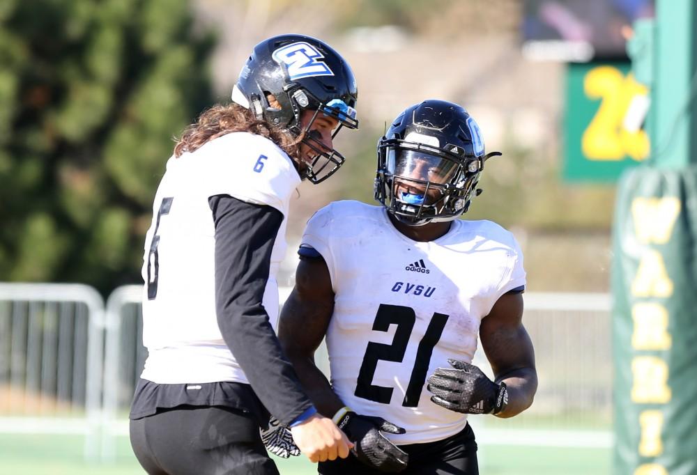 GVL / Emily Frye 
Bart Williams and Marty Carter during the game against Wayne State University on Saturday Nov. 12, 2016