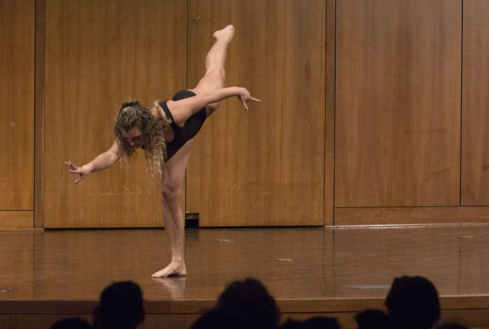 GVL/Mackenzie Bush - Lauren Clark dances at Grand Valley’s Got Talent Tuesday, Nov. 1, 2016 in the Cook Dewitt Center. 