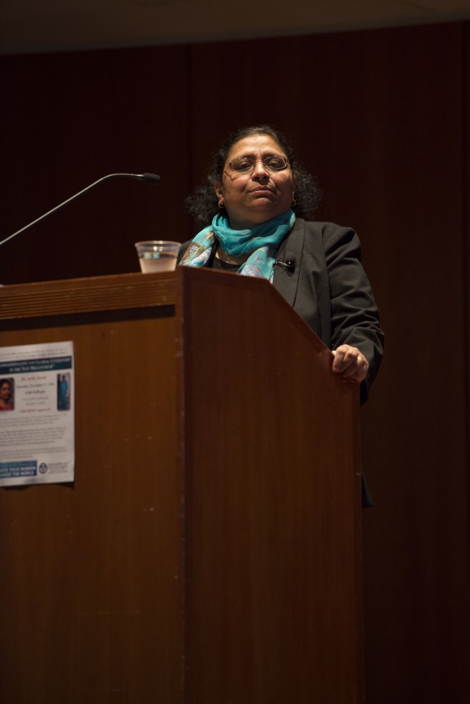 GVL / Luke Holmes - Arifa Javed spoke in the Cook DeWitt center on Thursday, Nov. 17, 2016.