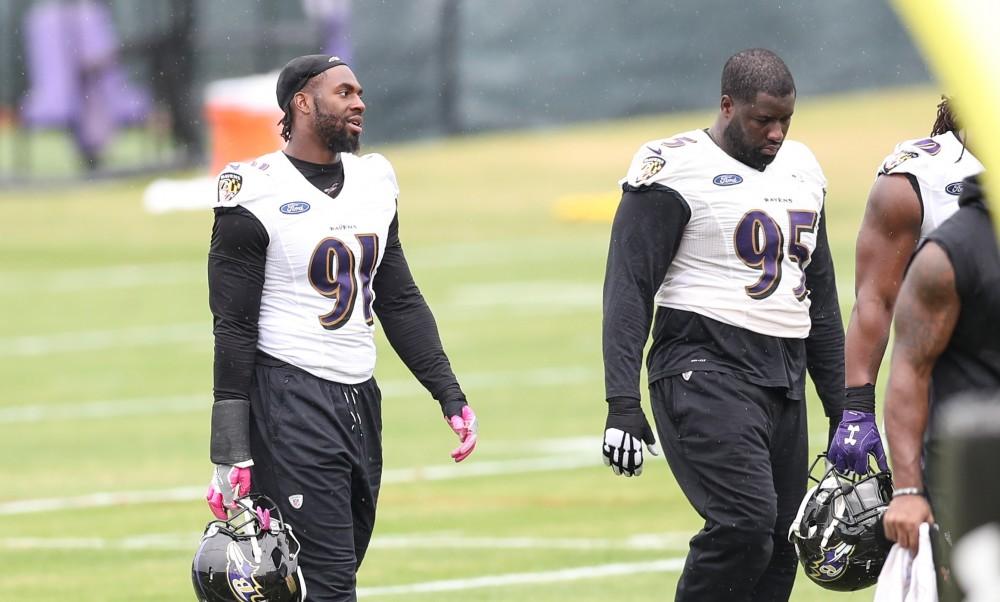 GVL/Kevin Sielaff - Matt Judon (91) and company return to the training facility after a Baltimore Ravens practice on Thursday, Nov. 3, 2016 in Baltimore, Maryland. 