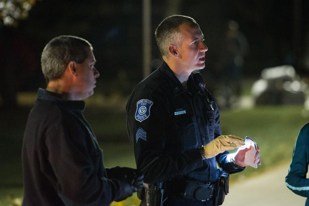 GVL / Luke Holmes - Sergeant Stoll speaks with the parents of an underaged drinker who had a medical emergency. The ride along with Sergeant Jeff Stoll took place on Saturday, Oct. 29, 2016.