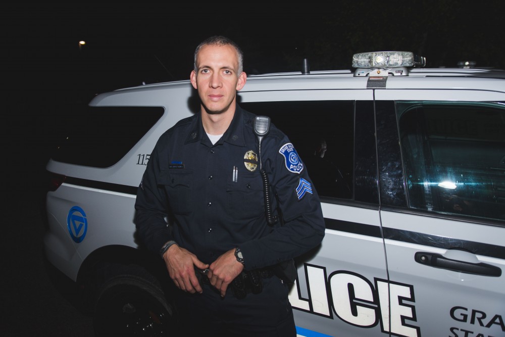 GVL / Luke Holmes - Sergeant Stoll poses outside of the GVPD office. The ride along with Sergeant Jeff Stoll took place on Saturday, Oct. 29, 2016.