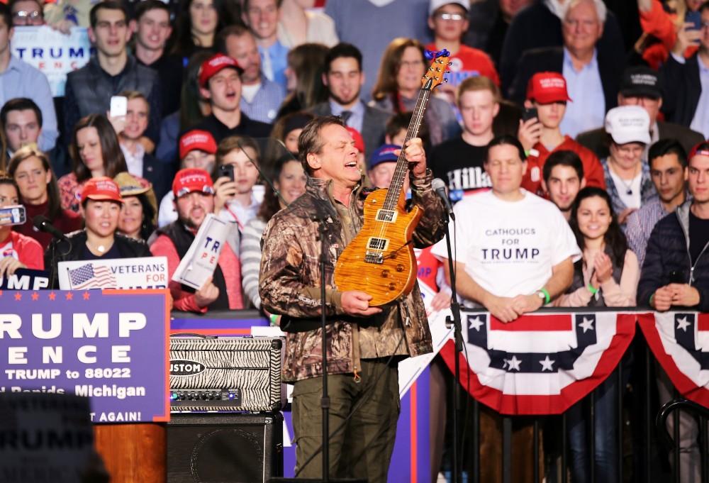 GVL / Emily Frye 
Ted Nugent during the rally on Monday Nov. 7, 2016