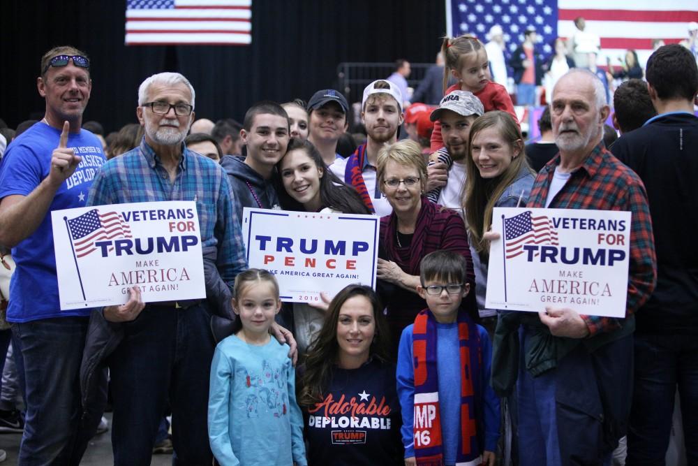 GVL / Emily Frye 
The DenHerder family during the rally on Monday Nov. 7, 2016