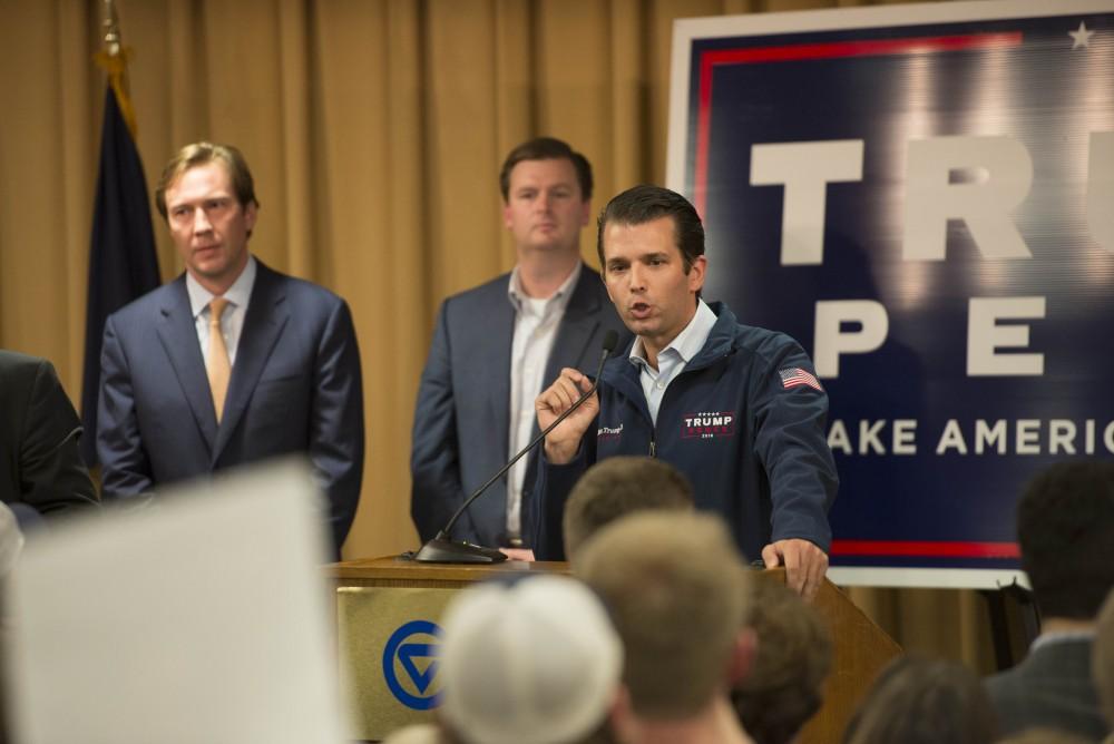 GVL / Luke Holmes - Donald Trump Jr. came to speak in the Grand Riveer Room on Wednesday, Nov. 2, 2016.