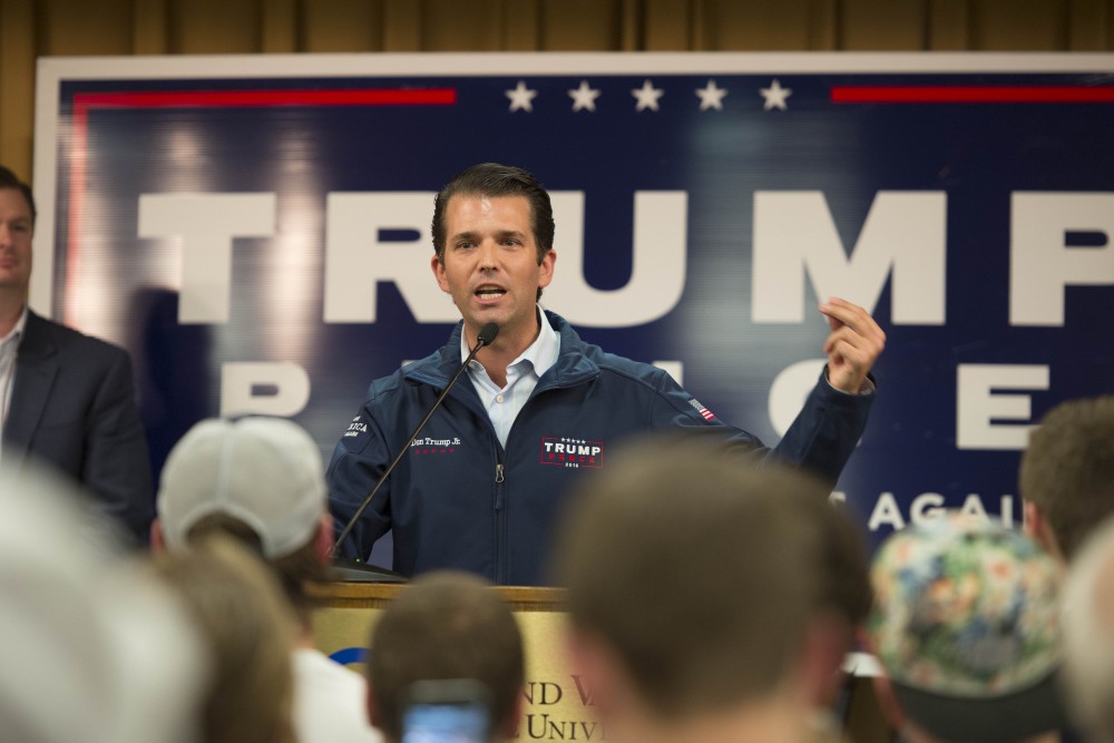 GVL / Luke Holmes - Donald Trump Jr. came to speak in the Grand Riveer Room on Wednesday, Nov. 2, 2016.