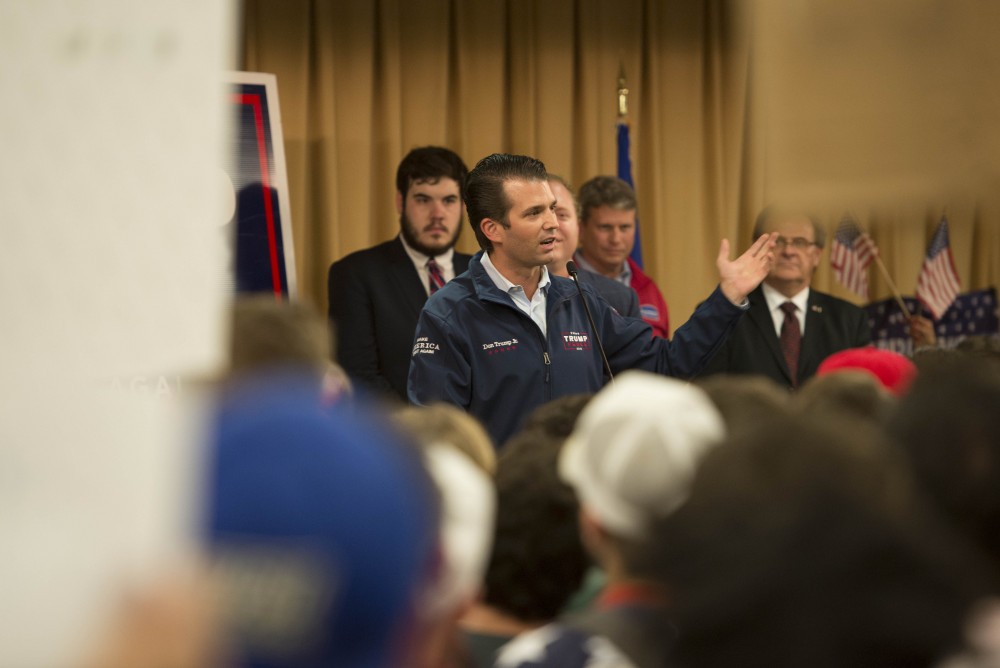 GVL / Luke Holmes - Donald Trump Jr. came to speak in the Grand Riveer Room on Wednesday, Nov. 2, 2016.