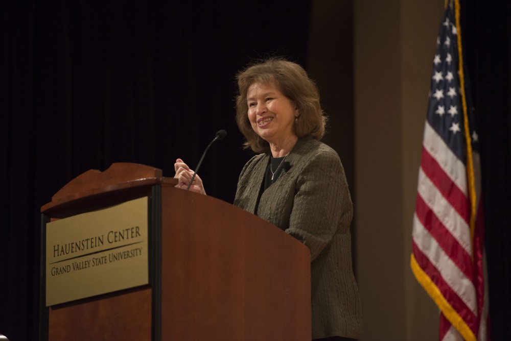 GVL / Luke Holmes - Gayle Davis spoke in the Loosemore Auditorium on Nov. 18, 2016. 