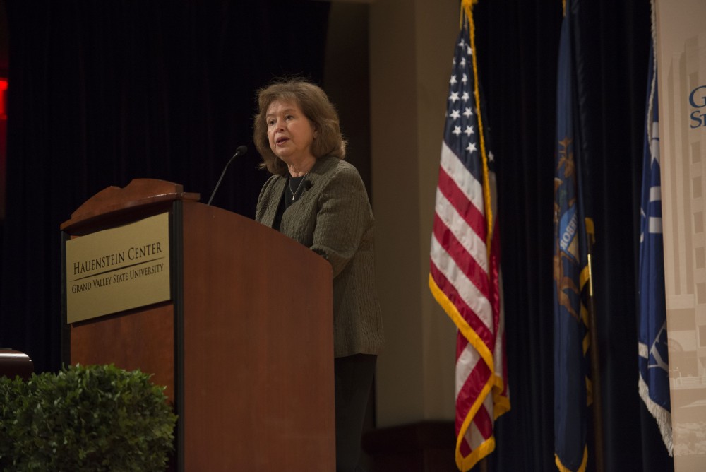 GVL / Luke Holmes - Gayle Davis spoke in the Loosemore Auditorium on Nov. 18, 2016. 