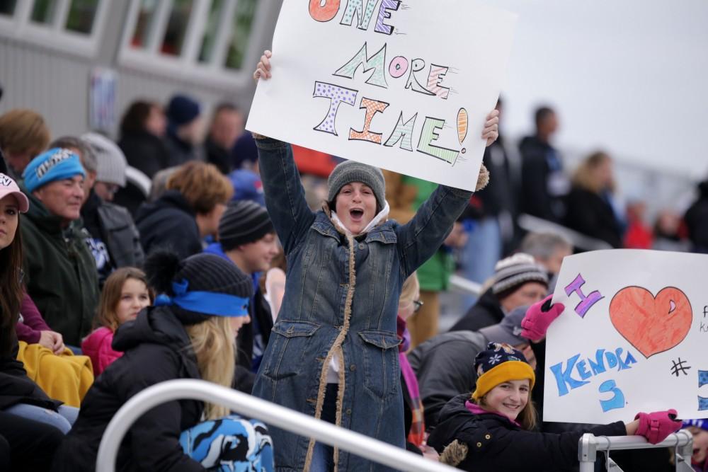 GVL / Emily Frye
Grand Valley fans show support for the team before the National Championship finals game on Saturday Dec. 3, 2016.