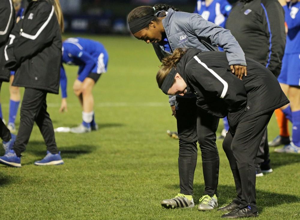 GVL / Emily Frye
Alexis Dandridge comforts Alexis Mencotti after the final game on Saturday Dec. 3, 2016.