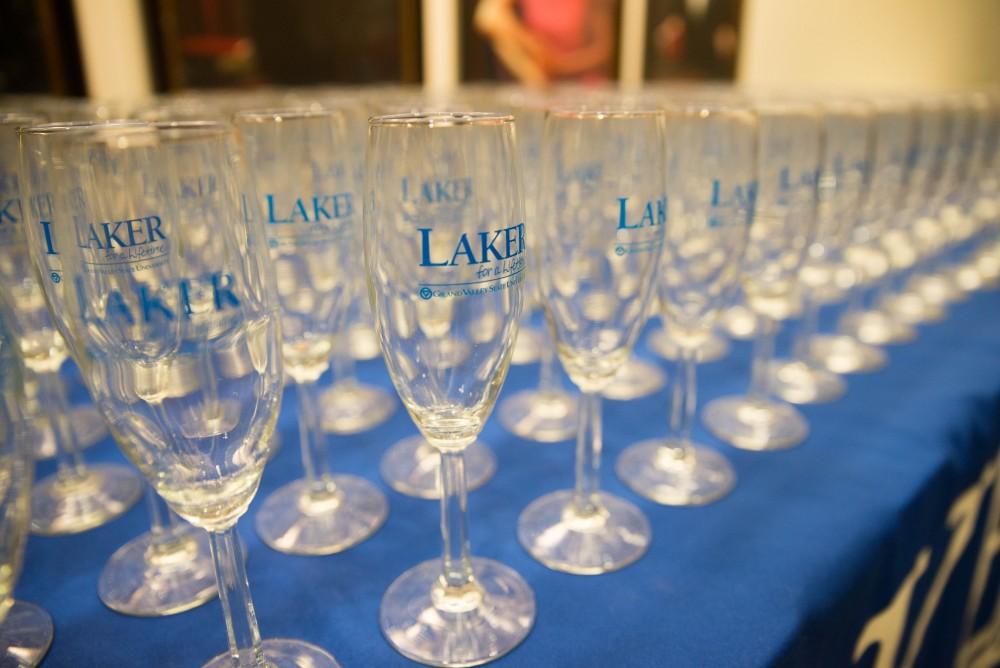 GVL / Luke Holmes - Students celebrate a "Toast with T. Haas" in the Eberhard Center on Thursday, Dec. 8, 2016.