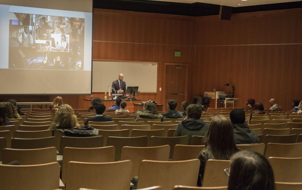 GVL/Mackenzie Bush - The GVSU Department of Sociology presents User ID/entity: Examinging the role of online interactions in black racial identity formations, a talk by David Martin in Loutit Lecture Hall Thursday, Dec. 1, 2016.