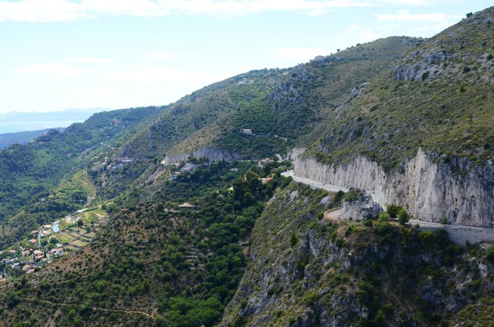 GVL/Kevin Sielaff - An aerial view of the Moyenne Corniche interstate which connects the small village of Èze to the larger city of Nice in southern France, pictured on Thursday, July 10, 2014. 