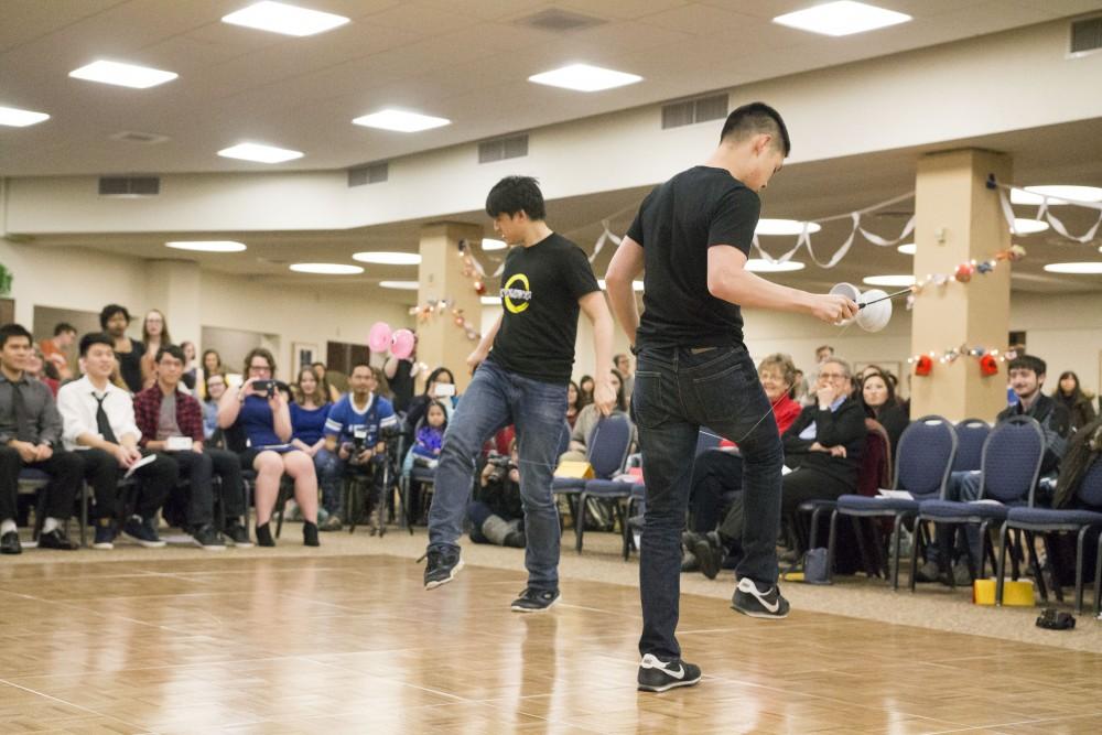 GVL / Sara CarteThe dance group Revolution performs with yo-yo’s during the Asian New Year Festival 2016, sponsored by the Asian Student Union and the Office of Multicultural Affaris, in the Kirkhof Center on Thursday, Feb. 4, 2016.