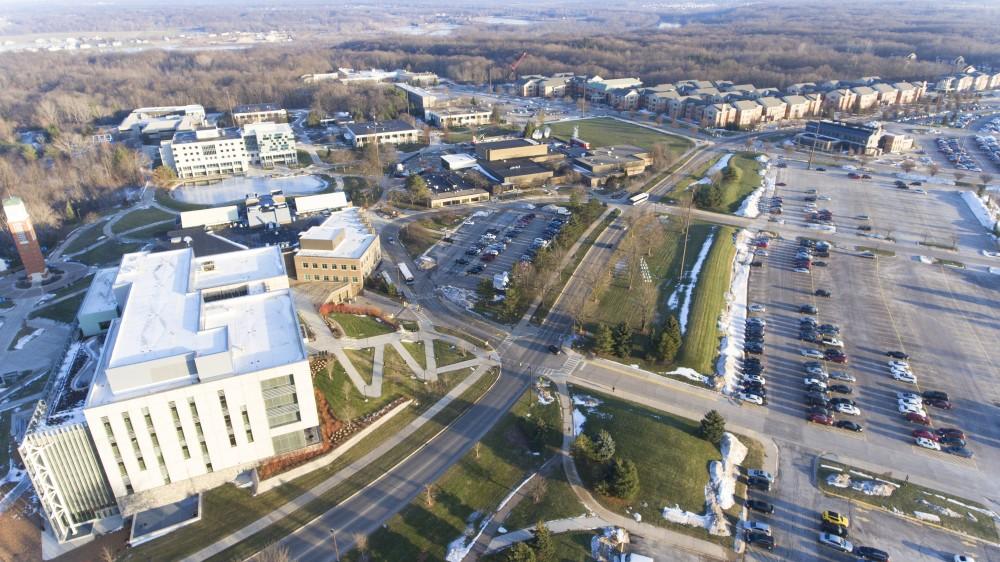 GVL/Kevin Sielaff - Grand Valley's Mary Idema Pew Library and Campus Drive are pictured on Sunday, Jan. 15, 2017.