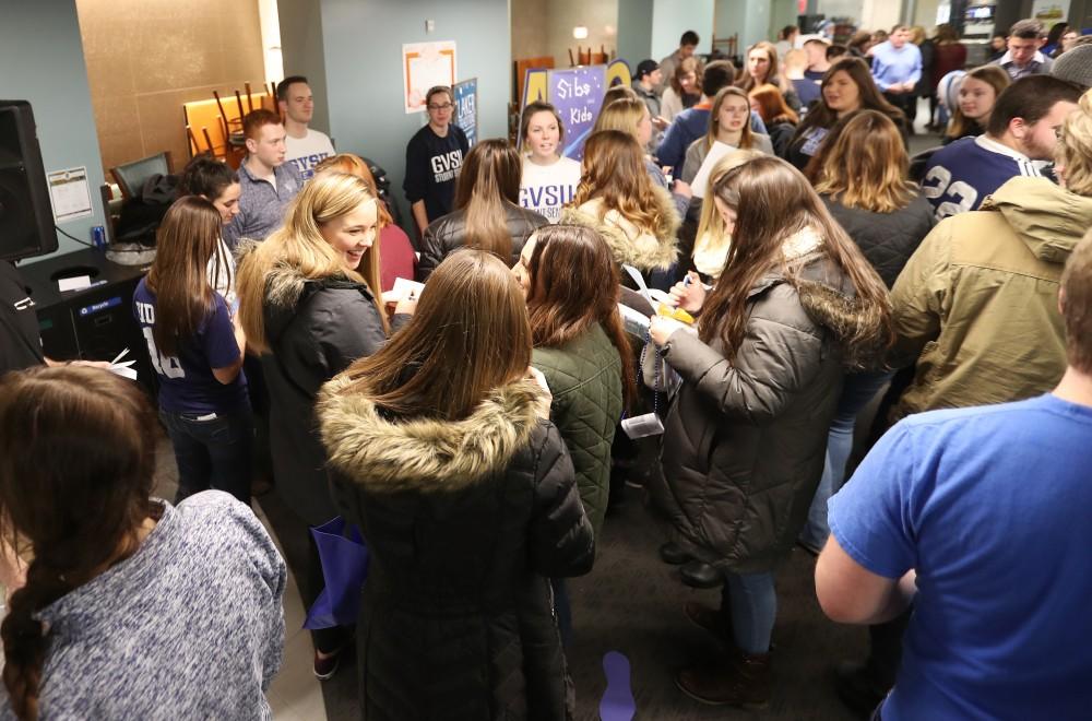 GVL/Kevin Sielaff - Students gather for Campus Life Night 2.0 which takes place on Friday, Jan. 13, 2017 inside of the Kirkhof Center on Grand Valley's Allendale campus. 