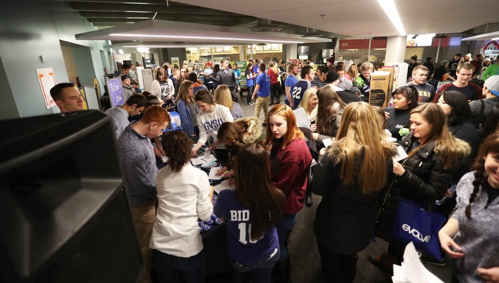 GVL/Kevin Sielaff - Students gather in the upstairs dining area of the Kirkhof Center for Campus Life Night 2.0 which takes place on Friday, Jan. 13, 2017.