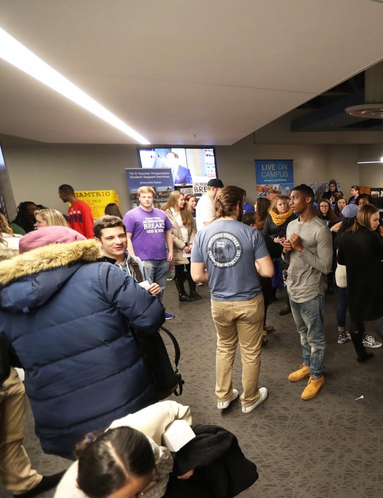 GVL/Kevin Sielaff - Students gather in the upstairs dining area of the Kirkhof Center for Campus Life Night 2.0 which takes place on Friday, Jan. 13, 2017.