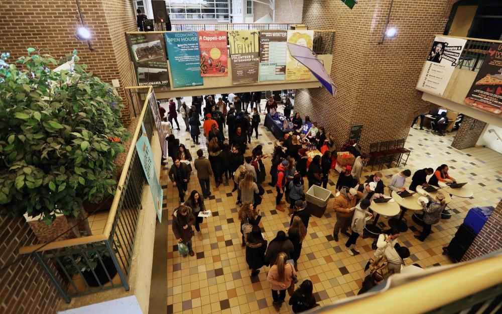 GVL/Kevin Sielaff - Students gather on the main level of the Kirkhof Center for Campus Life Night 2.0 which takes place on Friday, Jan. 13, 2017.