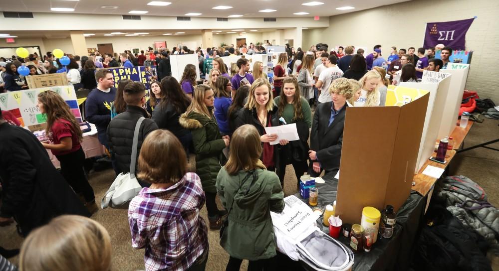 GVL/Kevin Sielaff - Students gather in the Kirkhof Center's Grand River Room for Campus Life Night 2.0 which takes place on Friday, Jan. 13, 2017.