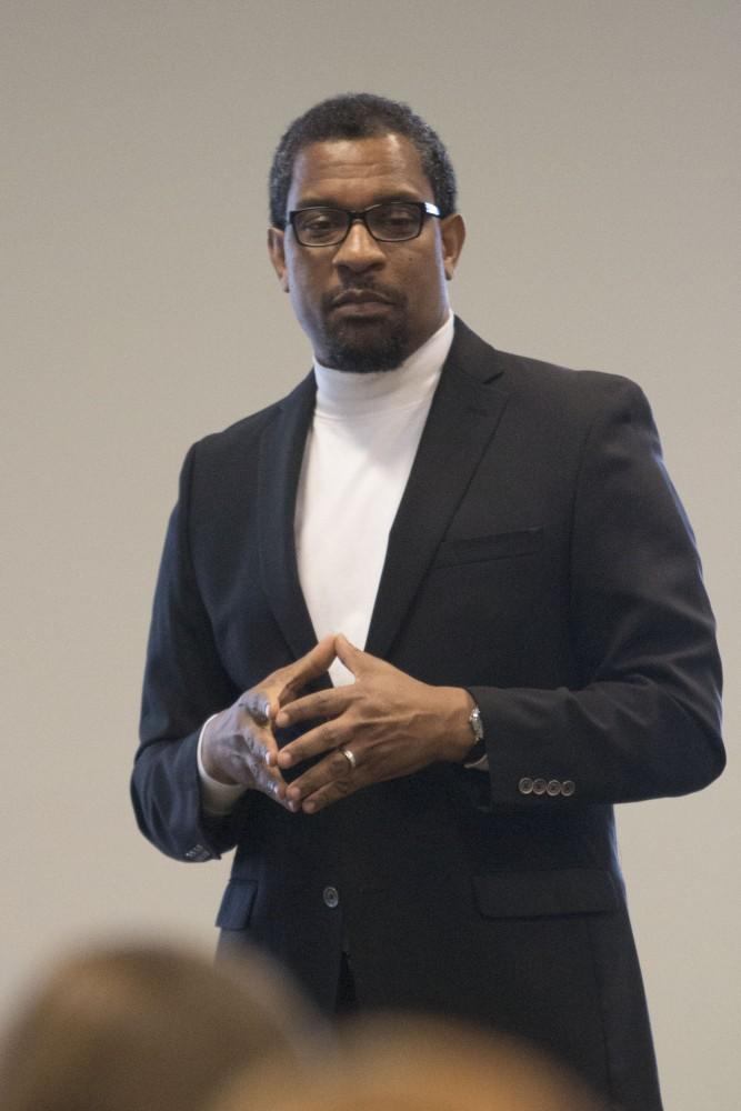 GVL/Mackenzie Bush - Matt McLogan, Vice President of University Relations, speaks at the Student Senate meeting Thursday, Jan. 26, 2017. 