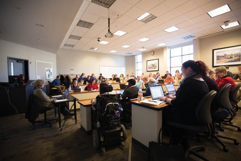 GVL / Kevin Sielaff - The University Academic Senate (UAS) convenes Friday, Jan. 29, 2016 inside the DeVos Center on Grand Valley's Pew Campus.