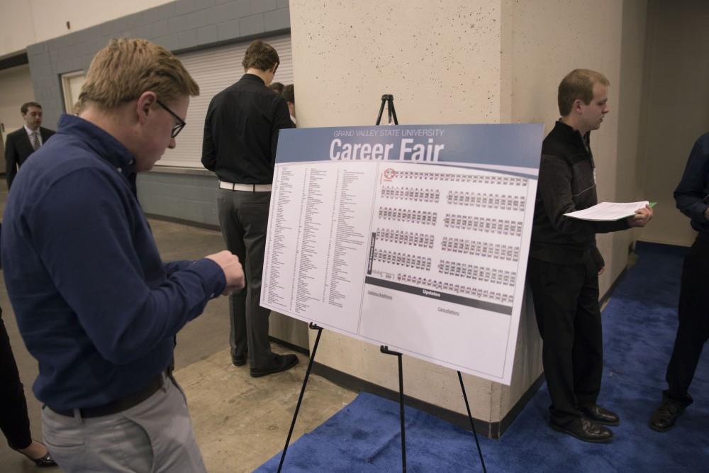 GVL / Luke Holmes - The Career Fair was held in the DeVos Place on Thursday, Feb. 23, 2016.