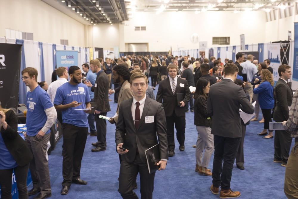 GVL / Luke Holmes - The Career Fair was held in the DeVos Place on Thursday, Feb. 23, 2016.