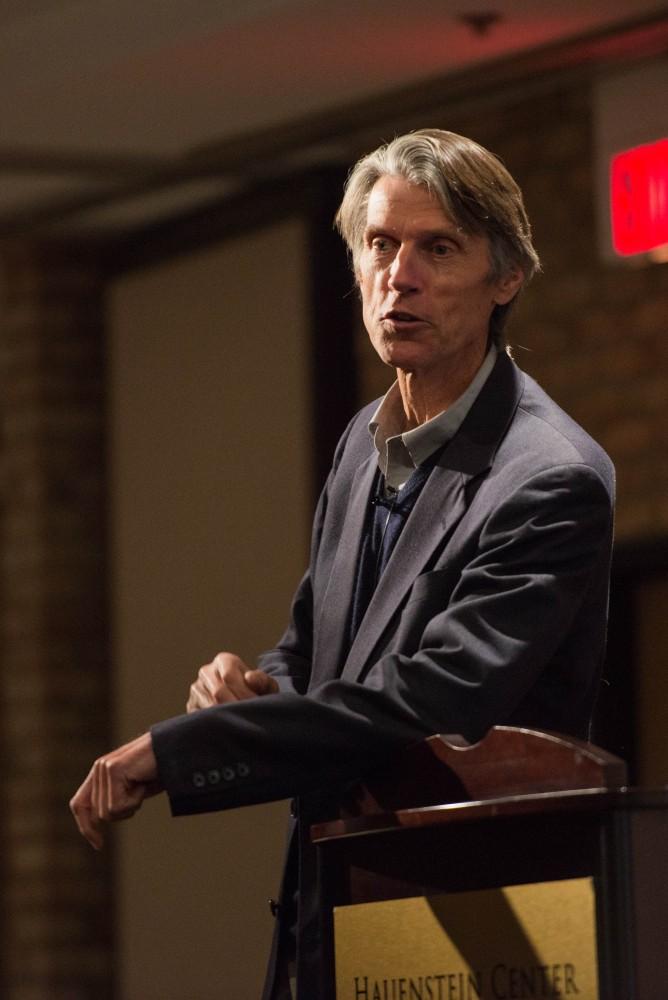 GVL / Luke Holmes - Professor H.W. Brands speaks at the Pew Campus as part of a Common Ground talk on Thursday, Feb. 9, 2016.