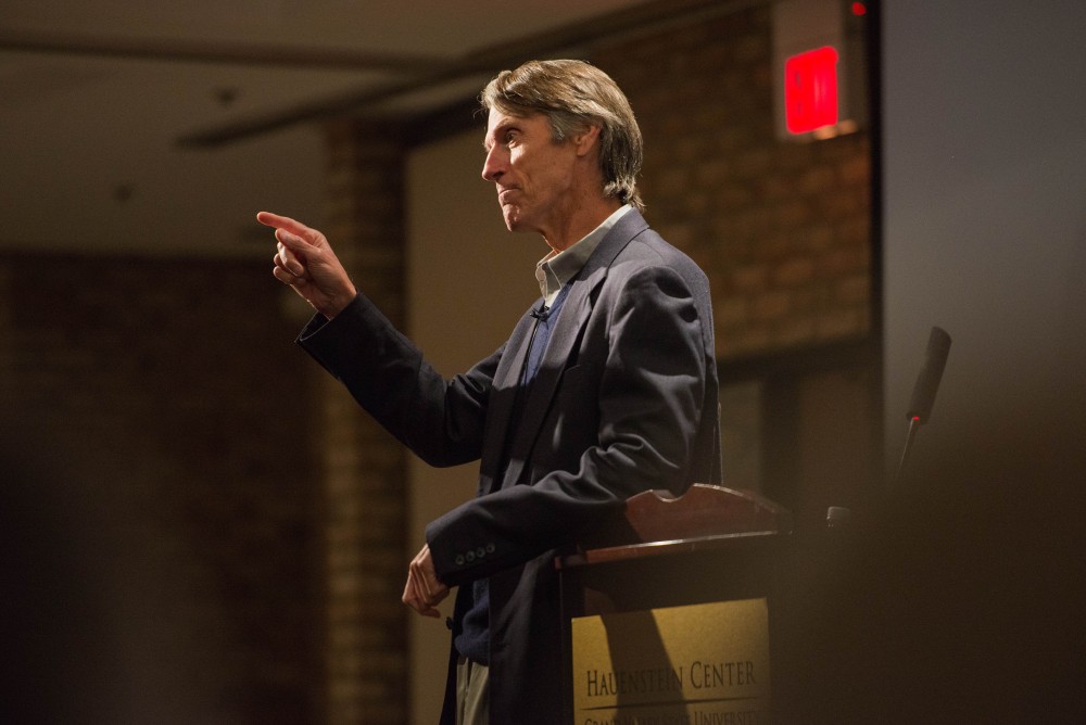 GVL / Luke Holmes - Professor H.W. Brands speaks at the Pew Campus as part of a Common Ground talk on Thursday, Feb. 9, 2016.