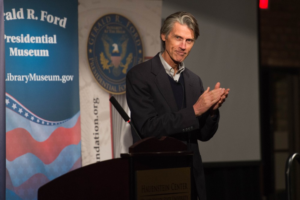 GVL / Luke Holmes - Professor H.W. Brands speaks at the Pew Campus as part of a Common Ground talk on Thursday, Feb. 9, 2016.