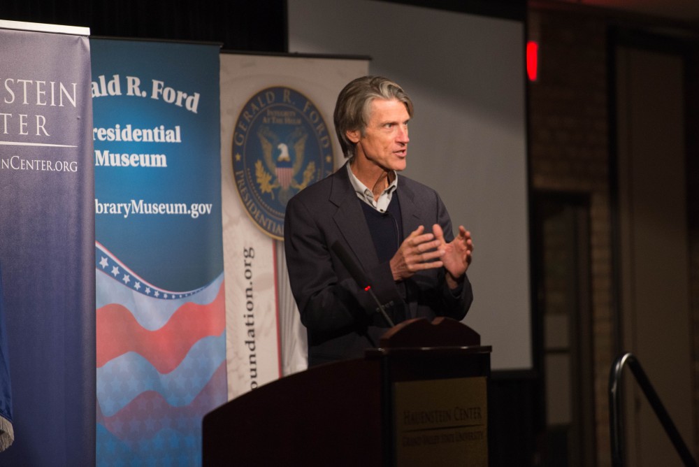 GVL / Luke Holmes - Professor H.W. Brands speaks at the Pew Campus as part of a Common Ground talk on Thursday, Feb. 9, 2016.