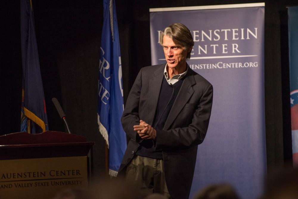 GVL / Luke Holmes - Professor H.W. Brands speaks at the Pew Campus as part of a Common Ground talk on Thursday, Feb. 9, 2016.