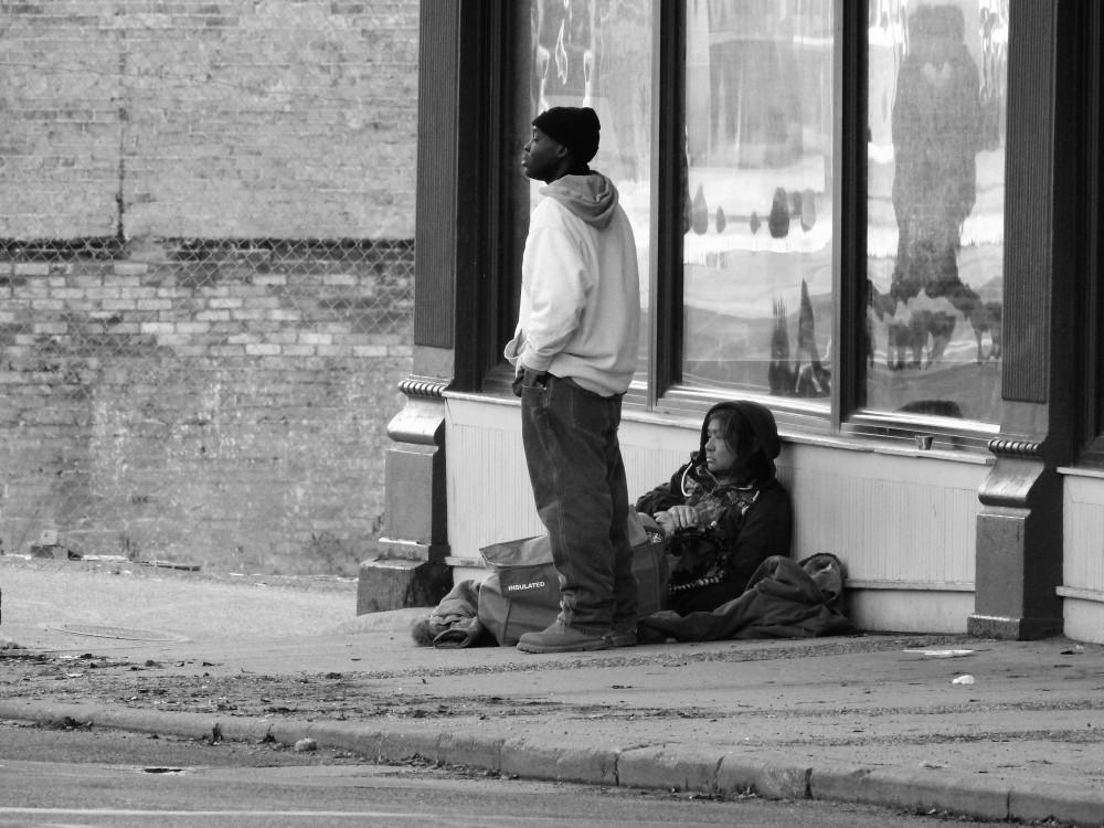 GVL / Courtesy - John RothwellHomeless in downtown Grand Rapids, as pictured on Saturday, Jan. 21, 2017.          
