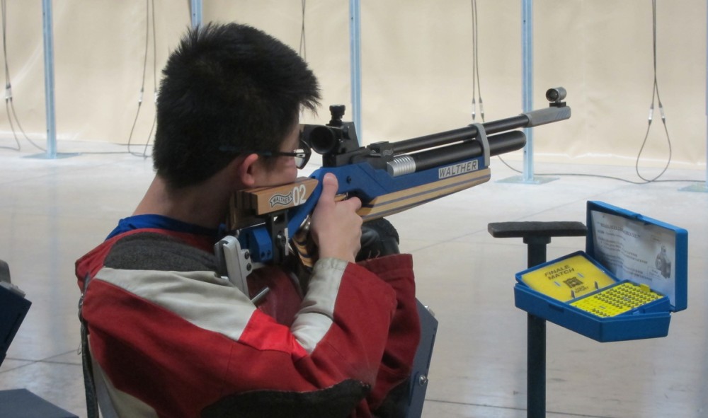 GVL / Courtesy - GVSU Shooting Club
Christian Yap competes with the GVSU Shooting Club