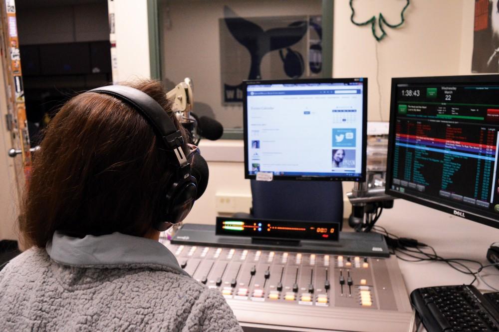 GVL/Hannah Zajac- Jeana Gondek, senior and host of "JGatGV" on Whale Radio, is pictured during her show on Wednesday, Mar. 22, 2017.